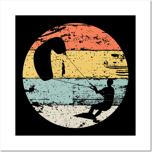 Kite Boarding Kiteboarder Retro Vintage Look Gift Wall Art by MarkusShirts